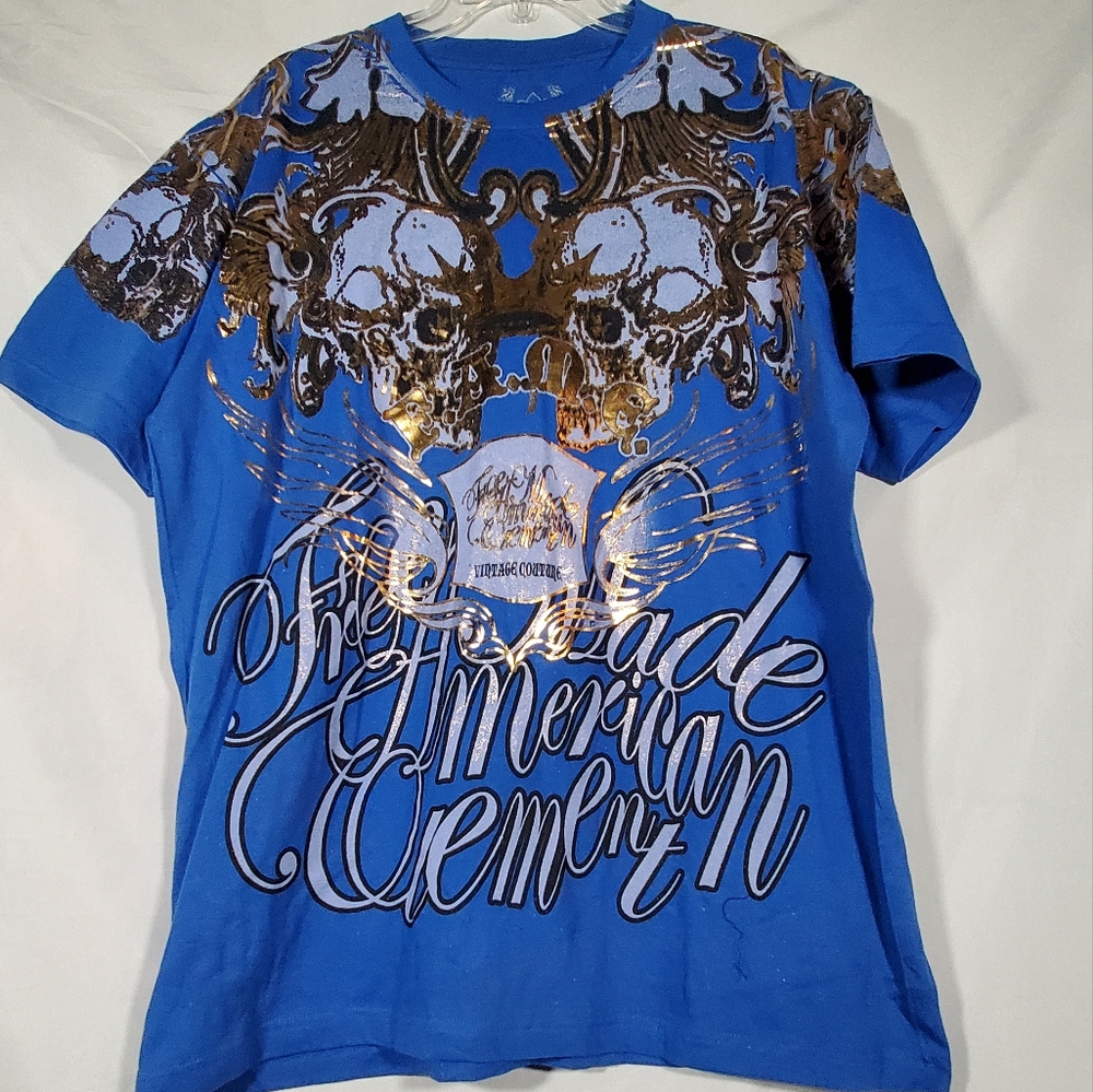 REVOLUTION X VINTAGE COUTURE AMERICAN DREAM MADE IN USA EMBELLISHED SKULL